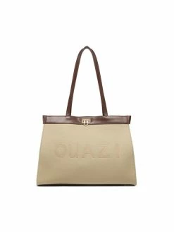 QUAZI Γυναίκες Τσάντες με Χερούλι Τσάντα MQH-J-018-02 Μπεζ